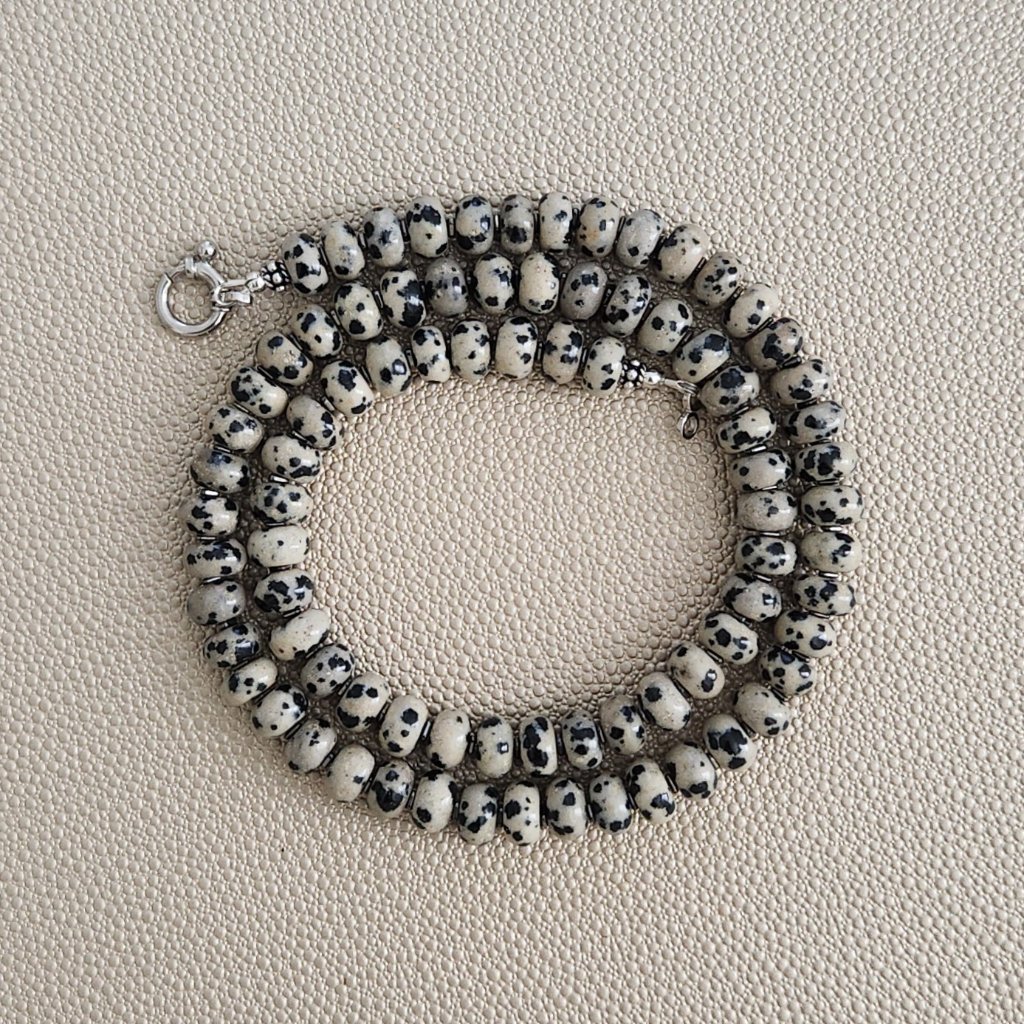 Natural Dalmation Jasper Necklace--20 88$